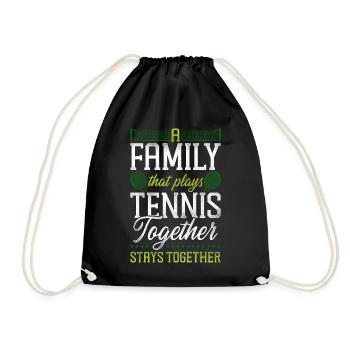 drôle de joueur de tennis raquette famille - Sac de sport léger - noir - Devant