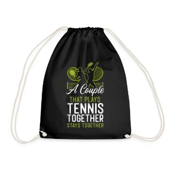 Funny Tennis Player Racket Couple - Turnbeutel - Schwarz - Vorne