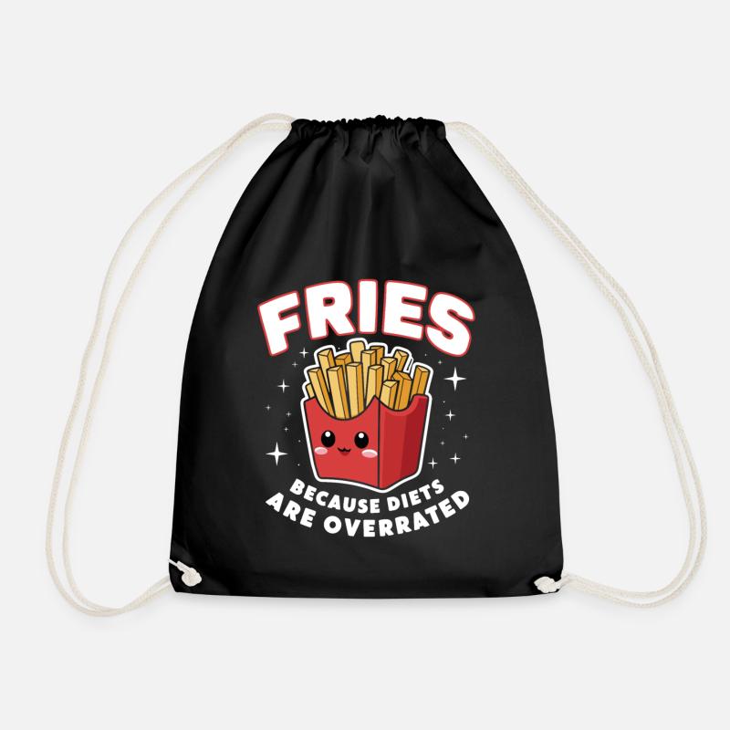 Frites diététique surestimé amateurs de frites - Sac de sport léger - noir