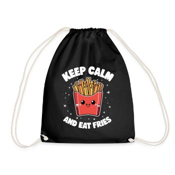 Funny French Fries Saying Potatoes - Drawstring Bag - black - Front