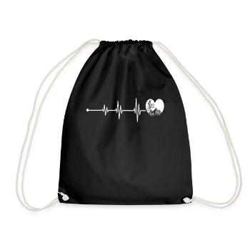 Mountain bike heartbeat for adventure lovers - Drawstring Bag - black - Front