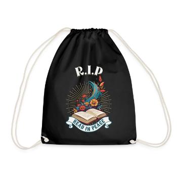 Drôle d’amateur de livres Design Lire en paix - Sac de sport léger - noir - Devant