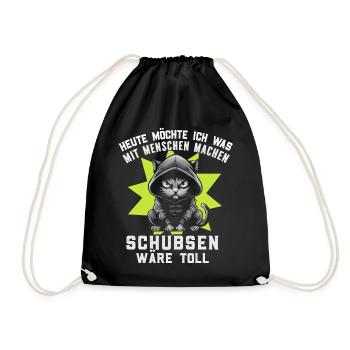 Ironie Travail drôle Chat Drôle Sarcasme Antisocial - Sac de sport léger - noir - Devant