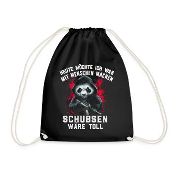 Bear, Irony, Funny, Work, Funny, Sarcasm, Antisocial - Drawstring Bag - black - Front