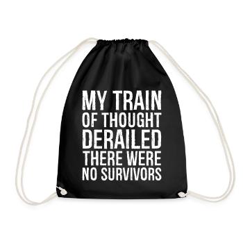my train of thought derailed - Sac de sport léger - noir - Devant