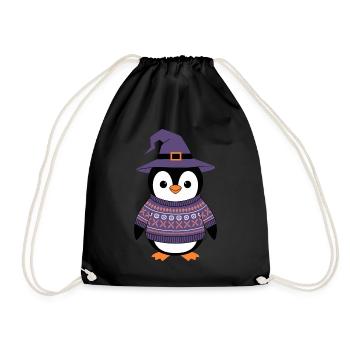 Pingouin mignon Halloween en costume de sorcière - Sac de sport léger - noir - Devant