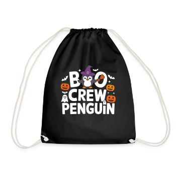Boo Crew Pinguin Halloween - Turnbeutel - Schwarz - Vorne