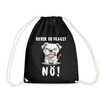 Dog Tshirt Funny Funny Humor Sarcasm Irony - Drawstring Bag - black - Front