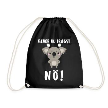 Koala Tshirt Funny Funny Humor Sarcasm Irony - Drawstring Bag - black - Front