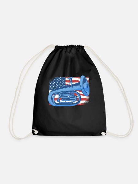 Euphonium Amerikanische Flagge Instrument Euphonist - Turnbeutel - Schwarz