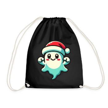 Cute Christmas Ghost Funny Halloween - Drawstring Bag - black - Front