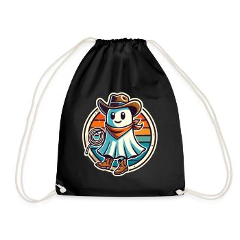 Cowboy fantôme drôle Halloween design - Sac de sport léger - noir - Devant