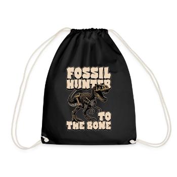 Fossil Hunter To The Bone Loves Fossil Collecting - Turnbeutel - Schwarz - Vorne