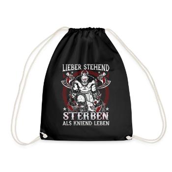 Better to die standing than to live kneeling - Drawstring Bag - black - Front