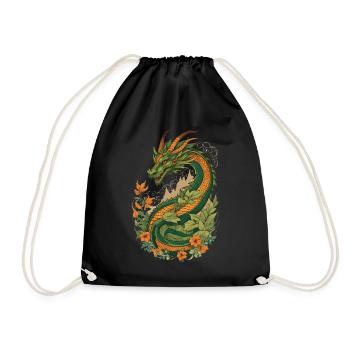 Mystical Garden of Dragons - Drawstring Bag - black - Front