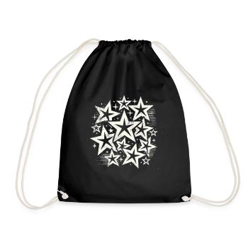 Sterne Gestirn Sternchen Geschenk Sternenhimmel - Turnbeutel - Schwarz - Vorne