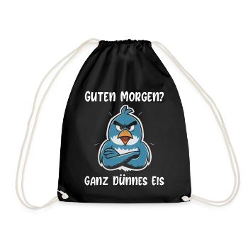 Penguin Tshirt Funny Funny Humor Sarcasm Office - Drawstring Bag - black - Front