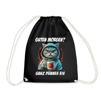 Chat Tshirt Drôle Drôle Humour Sarcasme Bureau - Sac de sport léger - noir - Devant