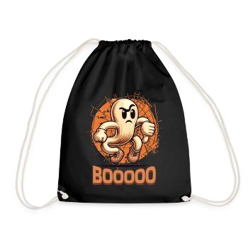 Booing Ghost Lustiges Gespenster Design - Turnbeutel - Schwarz - Vorne