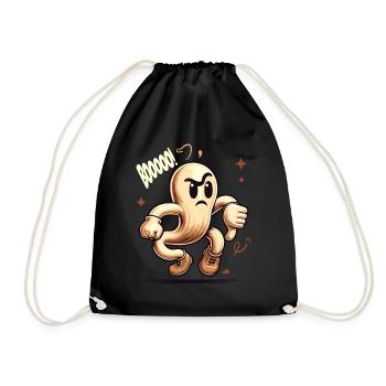 Booing Ghost Lustiges Halloween Gespenster Design - Turnbeutel - Schwarz - Vorne