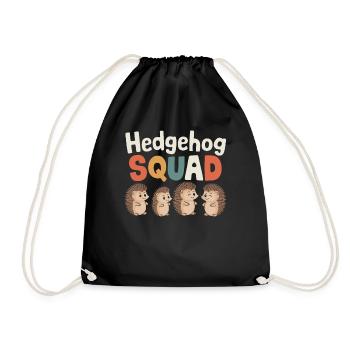 Hedgehog Groups Design Hedgehog Squad - Drawstring Bag - black - Front