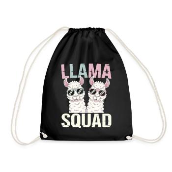 Llama Group Design Lama Squad - Drawstring Bag - black - Front