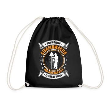 Road Attendant I am this highway attendant - Drawstring Bag - black - Front