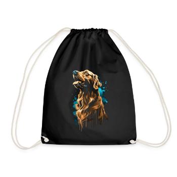 Lustige Golden Retriever Hund Kunst Hundebesitzer - Turnbeutel - Schwarz - Vorne