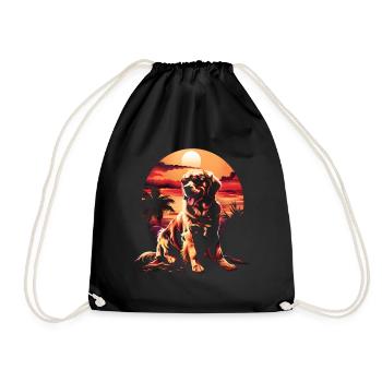 Lustige Golden Retriever Hund Kunst Hundebesitzer - Turnbeutel - Schwarz - Vorne