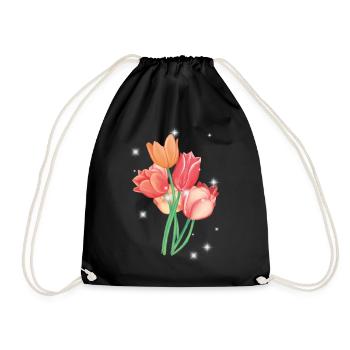 Tulipe Tulipes Fleurs Jardin Jardinier Nature - Sac de sport léger - noir - Devant