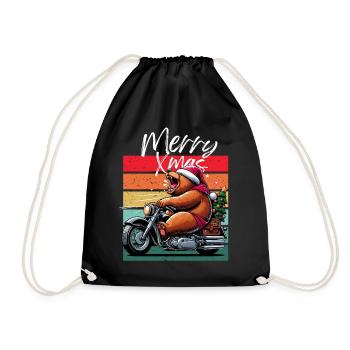 Joyeux Noël Moto Moto Ours Rétro Noël - Sac de sport léger - noir - Devant