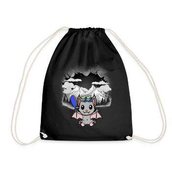 Halloween Bat Tyrol Beauty Flowers Child - Drawstring Bag - black - Front