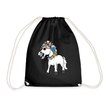 Cheval, Chevaux, Dame, Drôle, Drôle, Drôle, Gaule - Sac de sport léger - noir - Devant