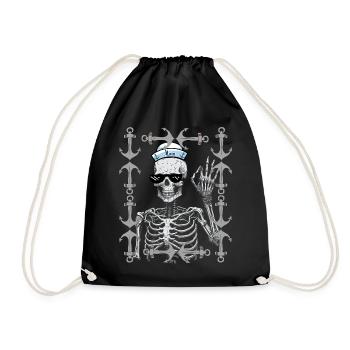 maritim Halloween Matrose Moin Seefahrer Seemann - Turnbeutel - Schwarz - Vorne