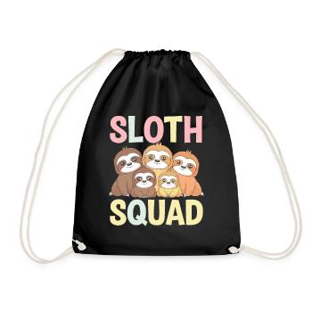 Sloth Groups Design Sloth Squad - Drawstring Bag - black - Front