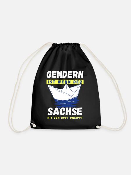 Gendern Tshirt Herren Damen Lustig Witzig Spruch - Turnbeutel - Schwarz