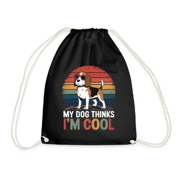 Beagle mon chien pense que je suis cool - Sac de sport léger - noir - Devant