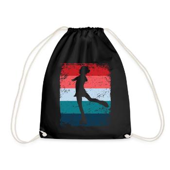 Figure Skating Figure Skating Skating - Drawstring Bag - black - Front