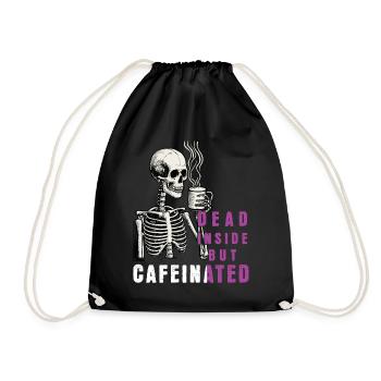 Lustiger Kaffee Spruch - Turnbeutel - Schwarz - Vorne