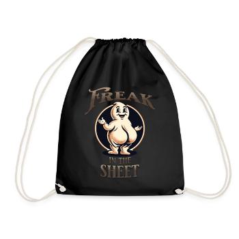 Freak Under the Sheet Lustiges Gespenster Design - Turnbeutel - Schwarz - Vorne