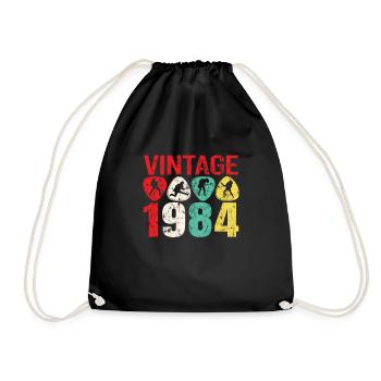 1984 Geburtstag Rock n Roll Vintage - Turnbeutel - Schwarz - Vorne