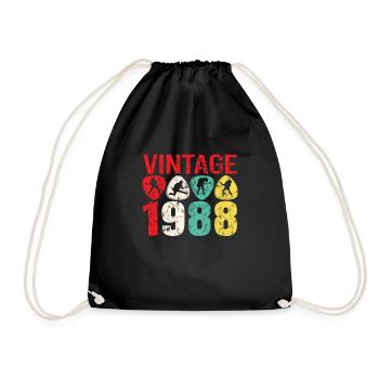 1988 Geburtstag Rock n Roll Vintage - Turnbeutel - Schwarz - Vorne