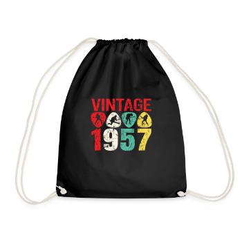 1957 Geburtstag Rock n Roll Vintage - Turnbeutel - Schwarz - Vorne