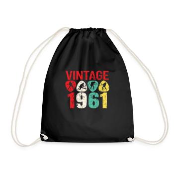 1961 Geburtstag Rock n Roll Vintage - Turnbeutel - Schwarz - Vorne