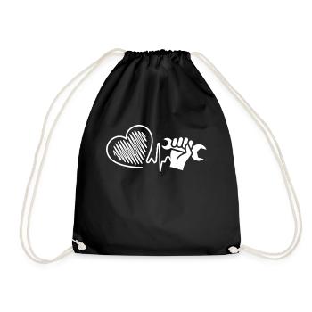 Engineer Engineer Heartbeat - Drawstring Bag - black - Front