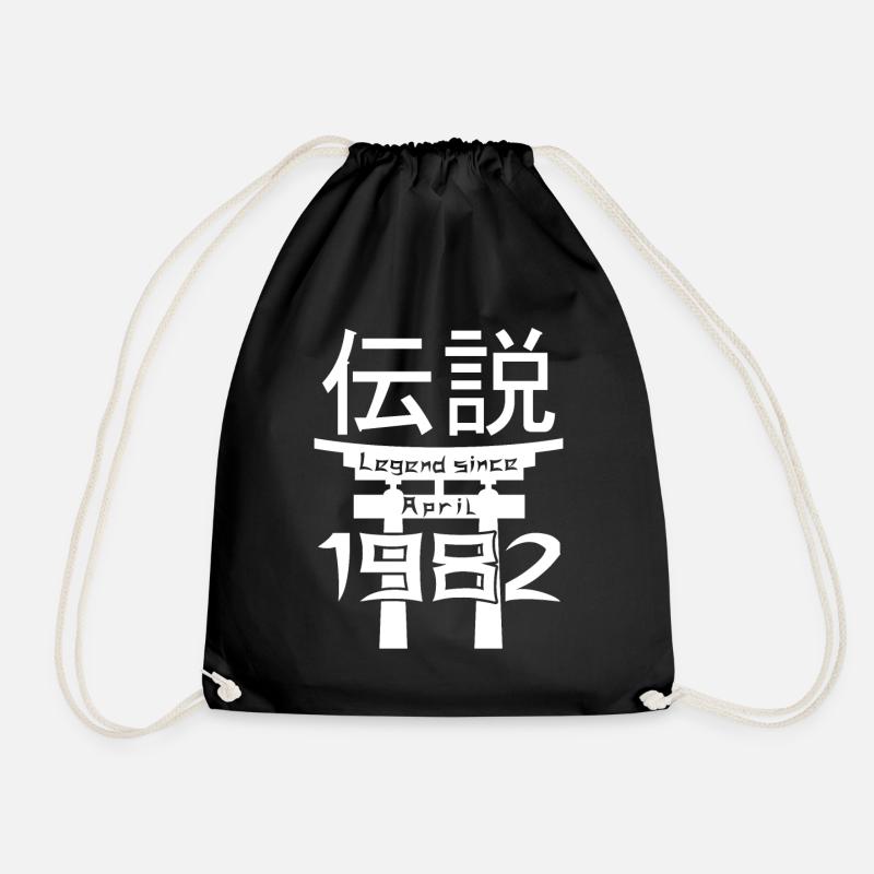 Legend since April 1982 Birthday Gift - Drawstring Bag - black