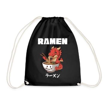 Drache Ramen Nudeln Chibi Asien Nudelsuppe Anime - Turnbeutel - Schwarz - Vorne
