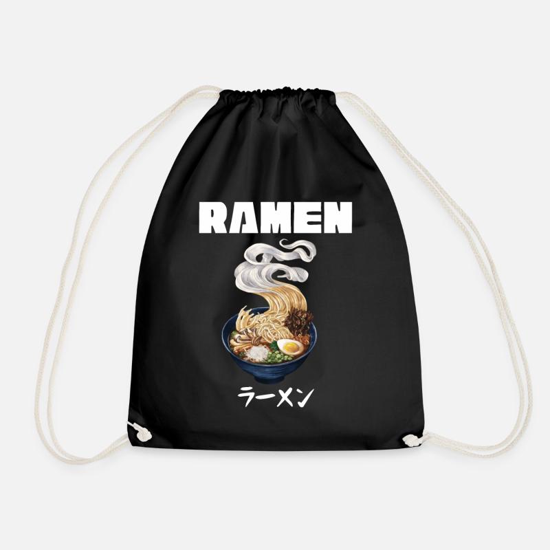 Noodles Ramen Nudeln Chibi Asien Nudelsuppe Anime - Turnbeutel - Schwarz