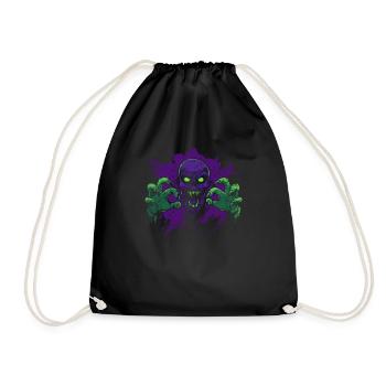 Horror Halloween Costume - Zombie with Green Hands - Drawstring Bag - black - Front