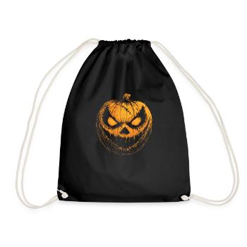 Horror Halloween Kostüm Grinsendes Kürbis Gesicht - Turnbeutel - Schwarz - Vorne